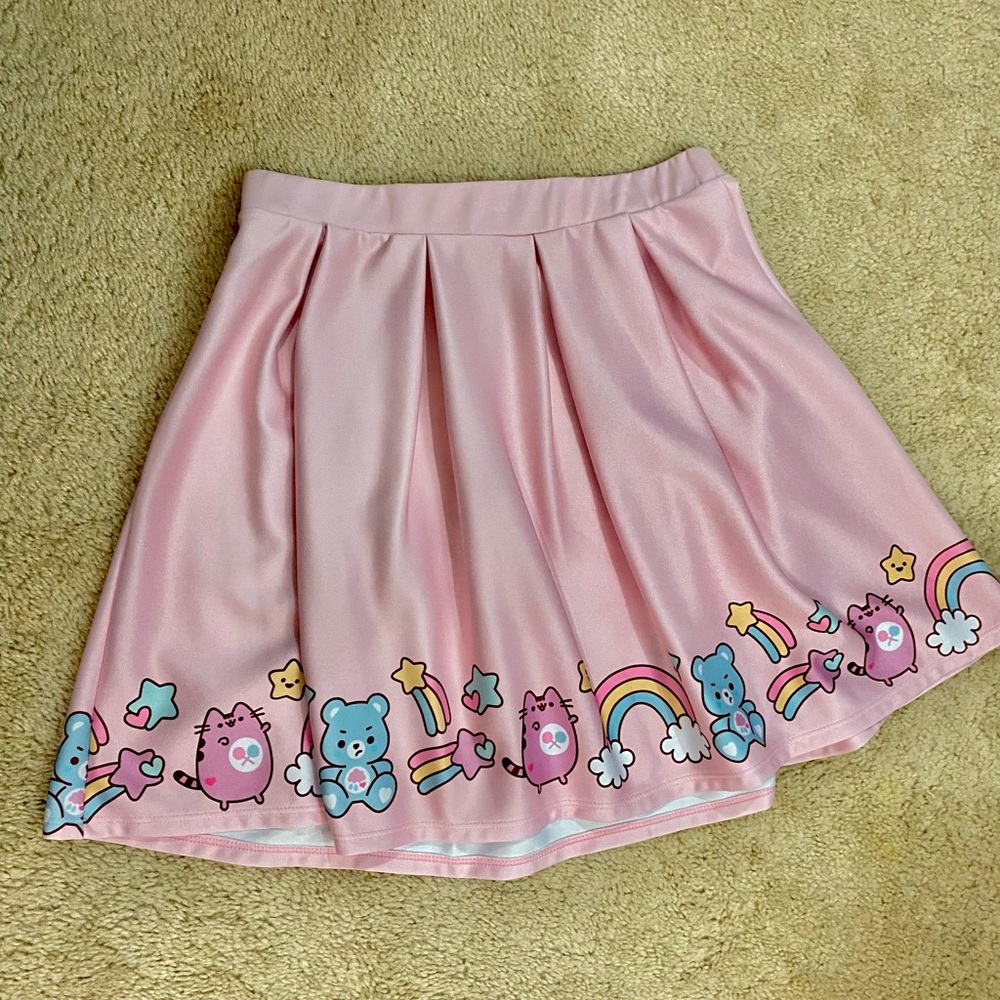 Care Bears X Pusheen Pink Skater Skirt Small